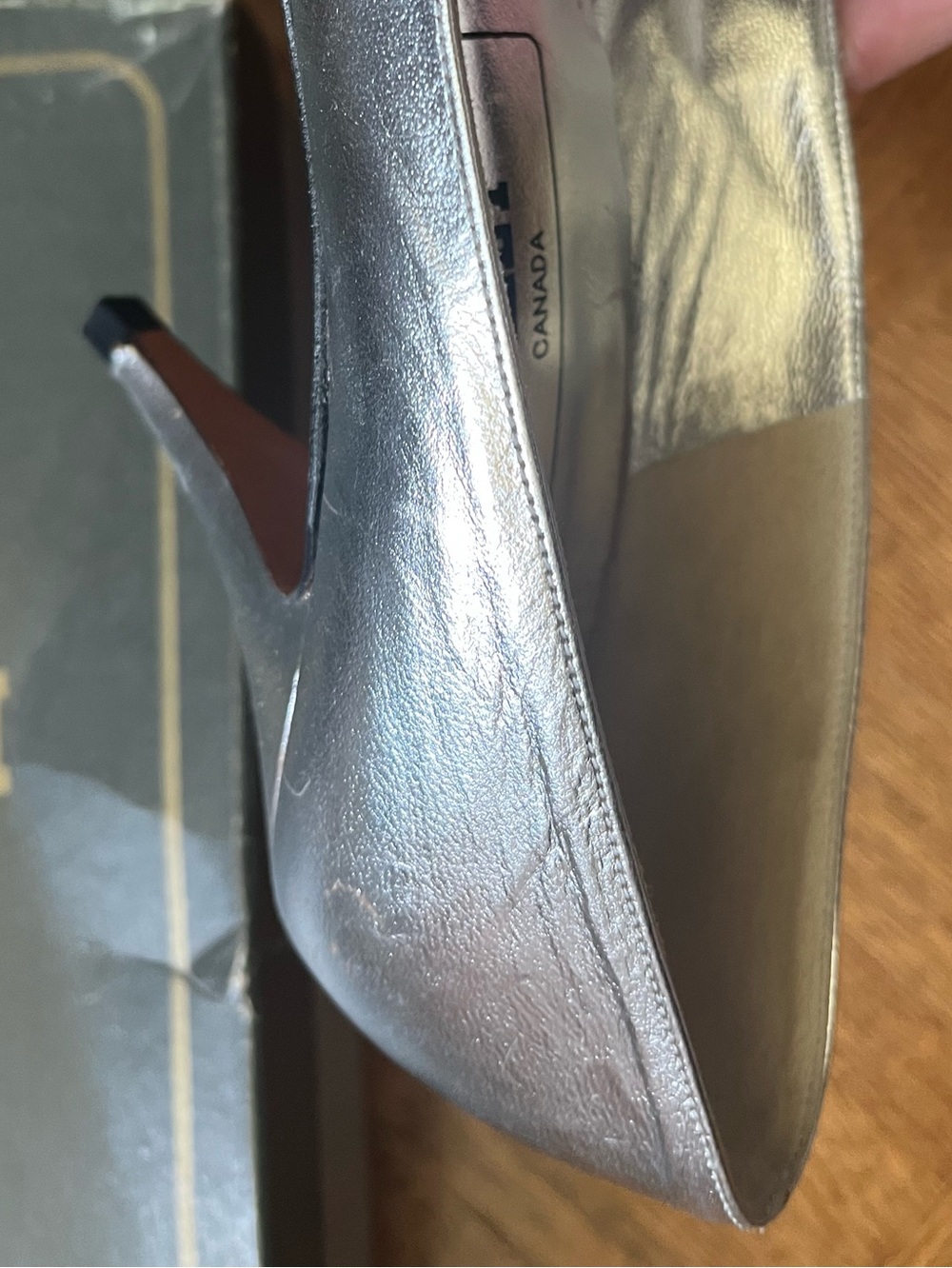 Bally Silver Metallic Leather Pointed Pumps | Size 8 AA - Picture 14 of 14